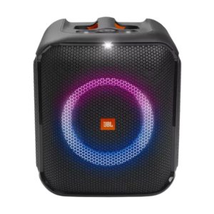 PORTABLE PARTY SPEAKER WITH POWERFUL 100W SOUND, BUILT-IN DYNAMIC LIGHT SHOW, AND SPLASH PROOF DESIGN(JBLPBENCOREESSAS-BLK)
