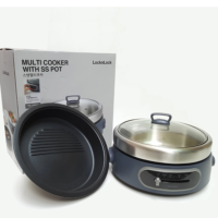 LOCKNLOCK  MULTI COOKER WITH SS POT ELECTRIC HOT POT AND GRILL (EJP542NVY)